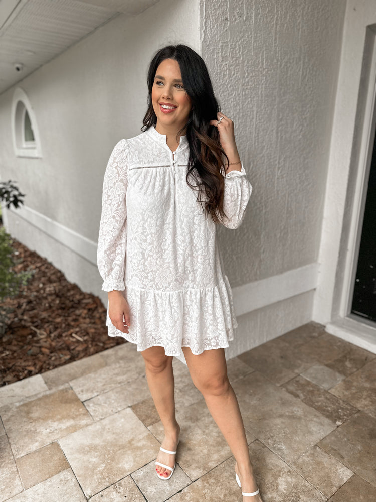 Crazy in Love White Lace Shift Dress