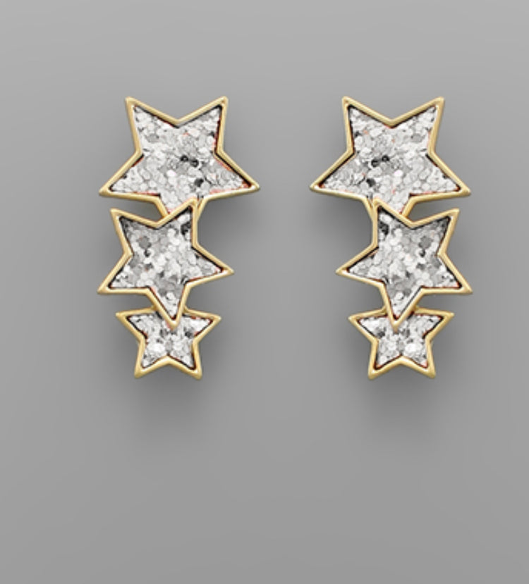 Star Bright Earrings - Silver